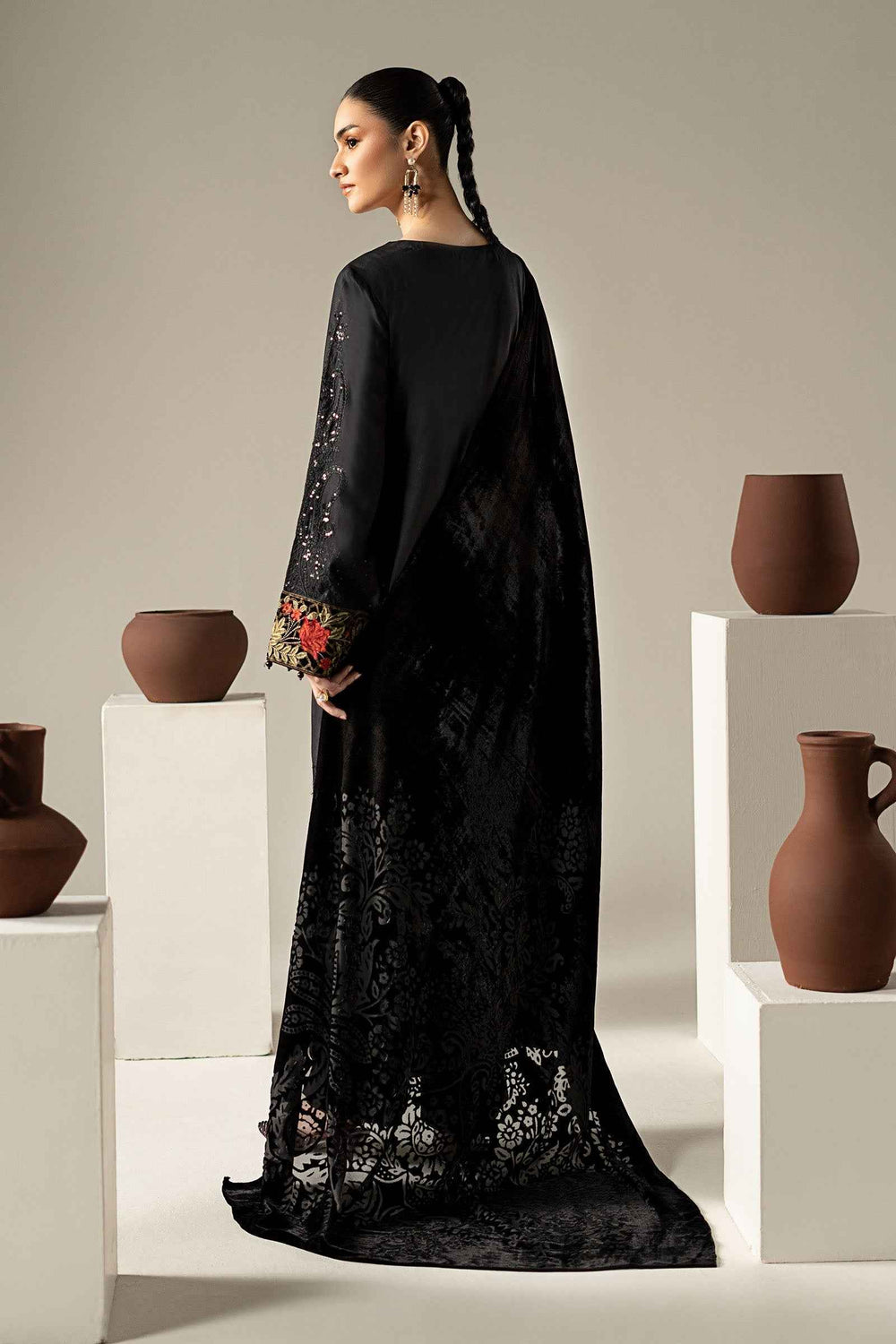 3 Piece Embroidered Linen Suit
