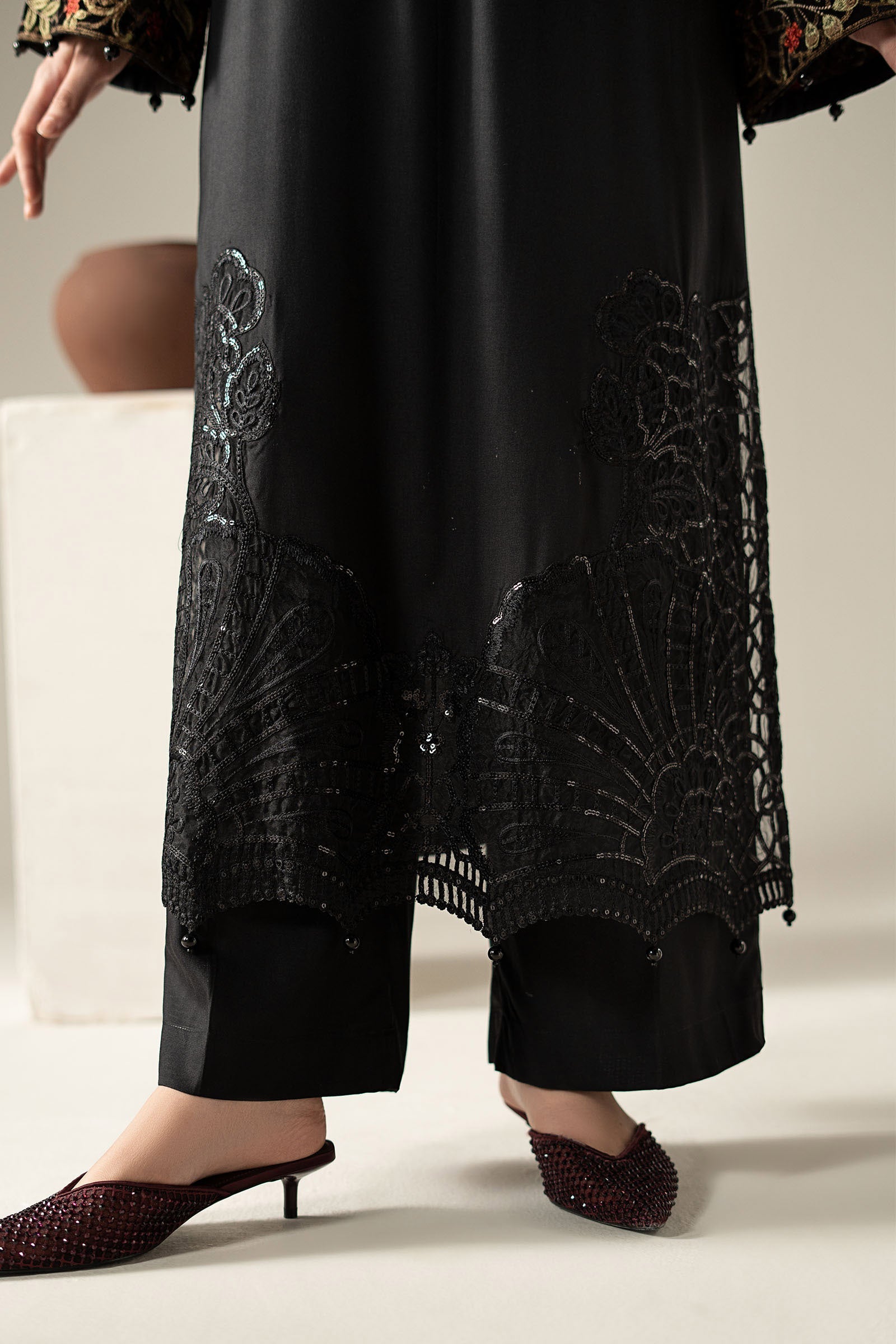 3 Piece Embroidered Linen Suit