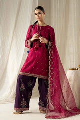 3 Piece Embroidered Linen Suit