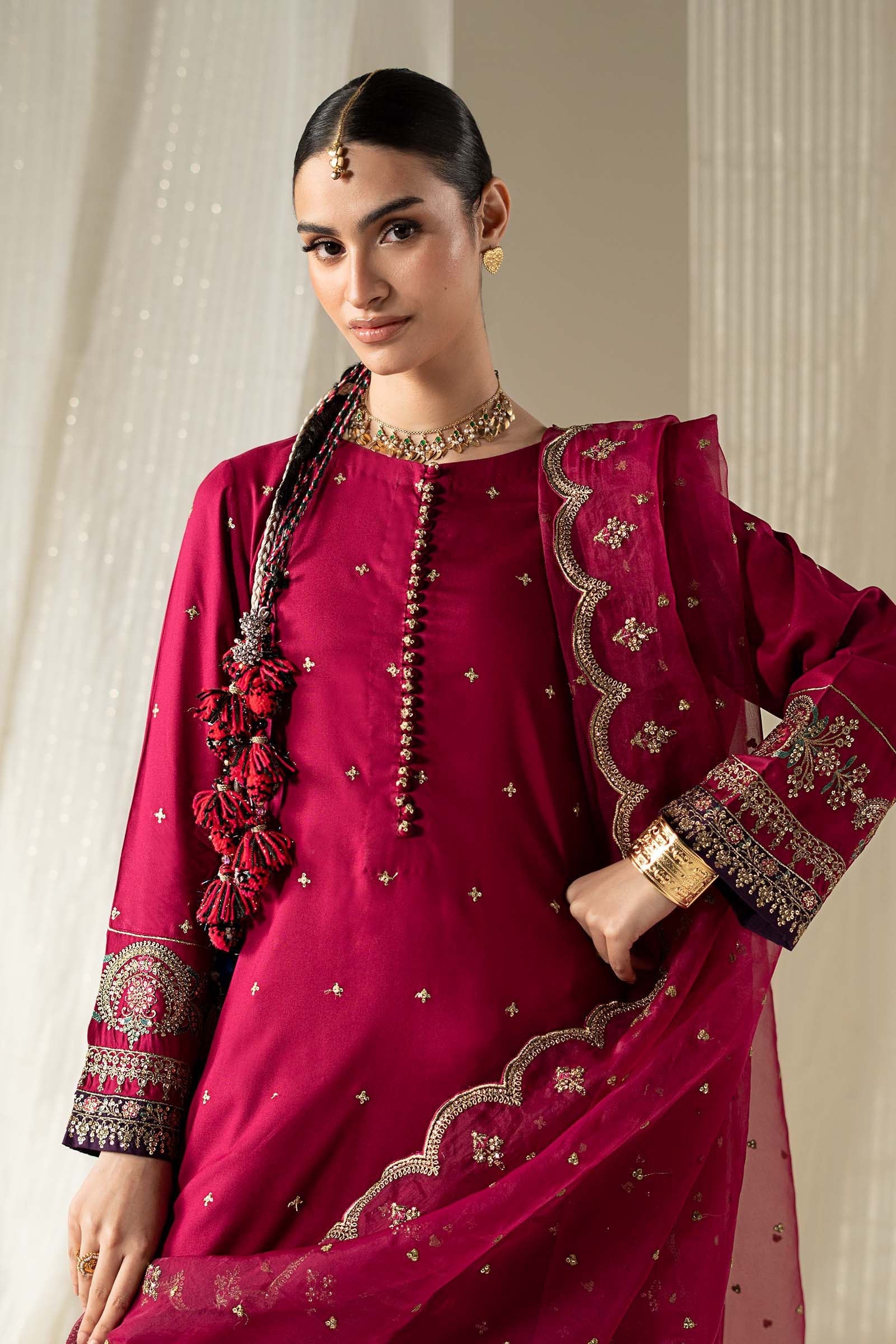 3 Piece Embroidered Linen Suit