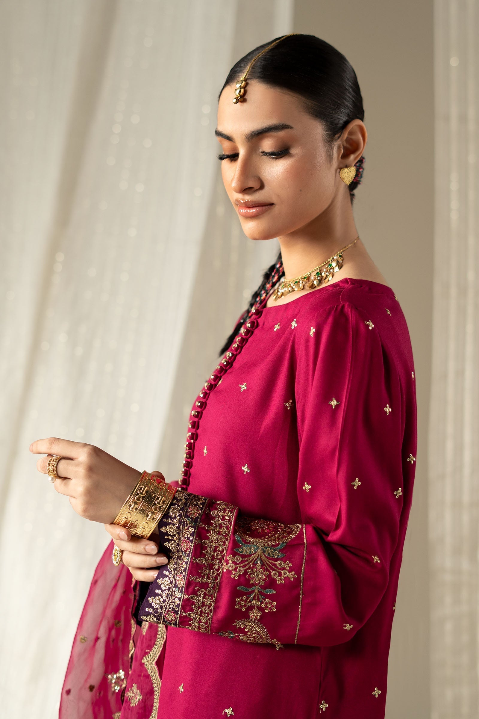 3 Piece Embroidered Linen Suit