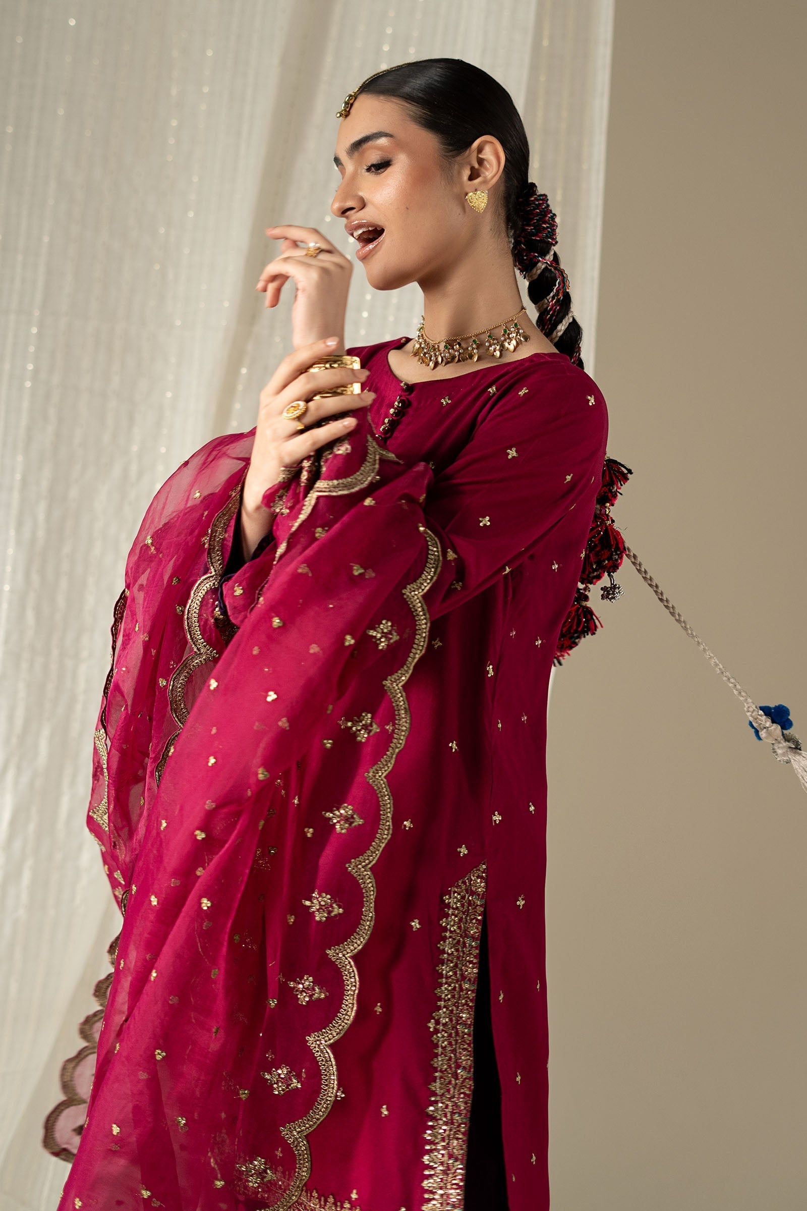 3 Piece Embroidered Linen Suit