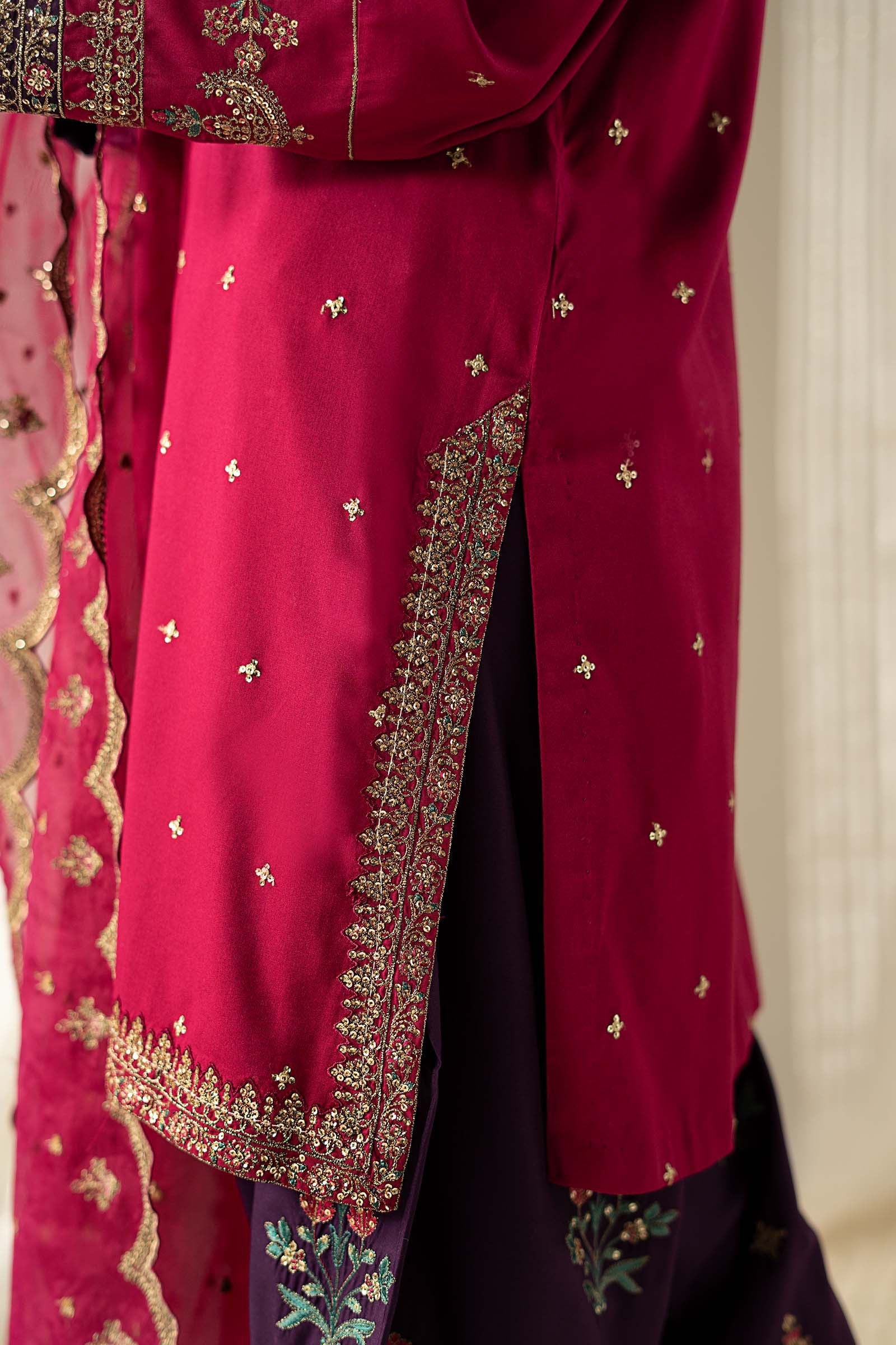 3 Piece Embroidered Linen Suit