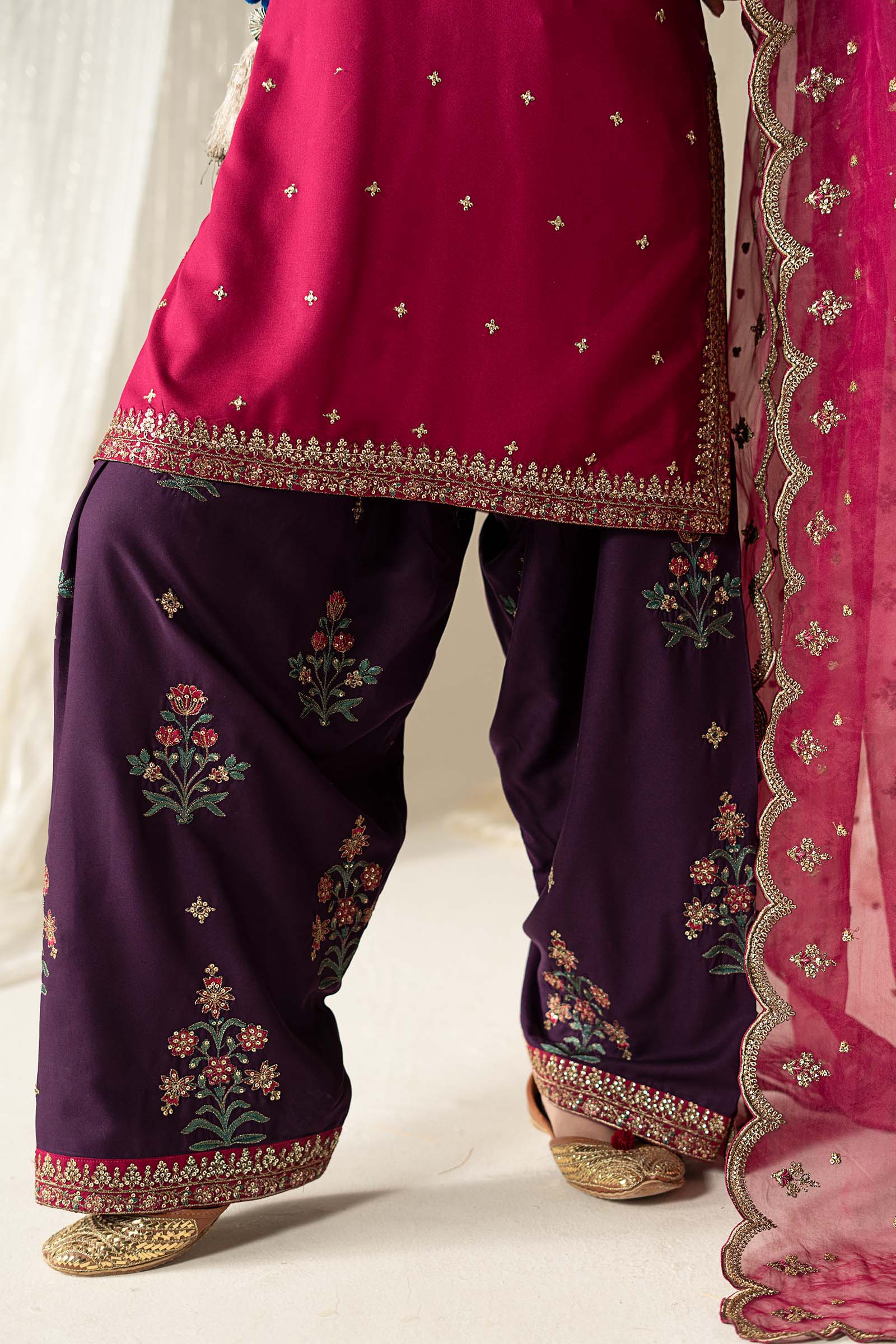 3 Piece Embroidered Linen Suit