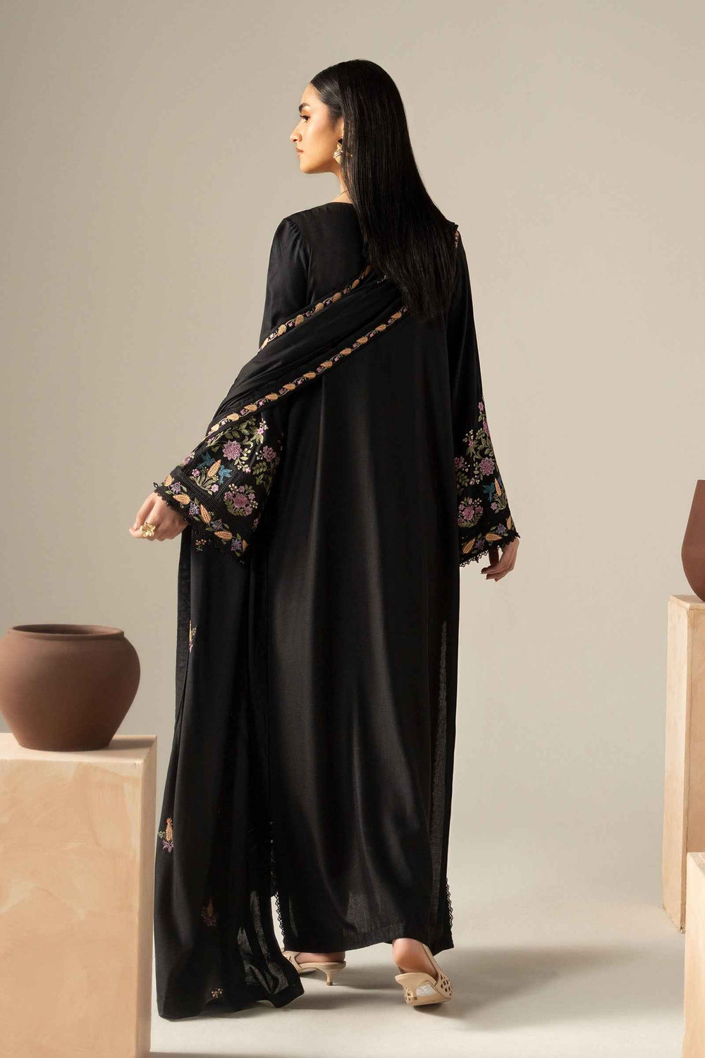 3 Piece Embroidered Linen Suit