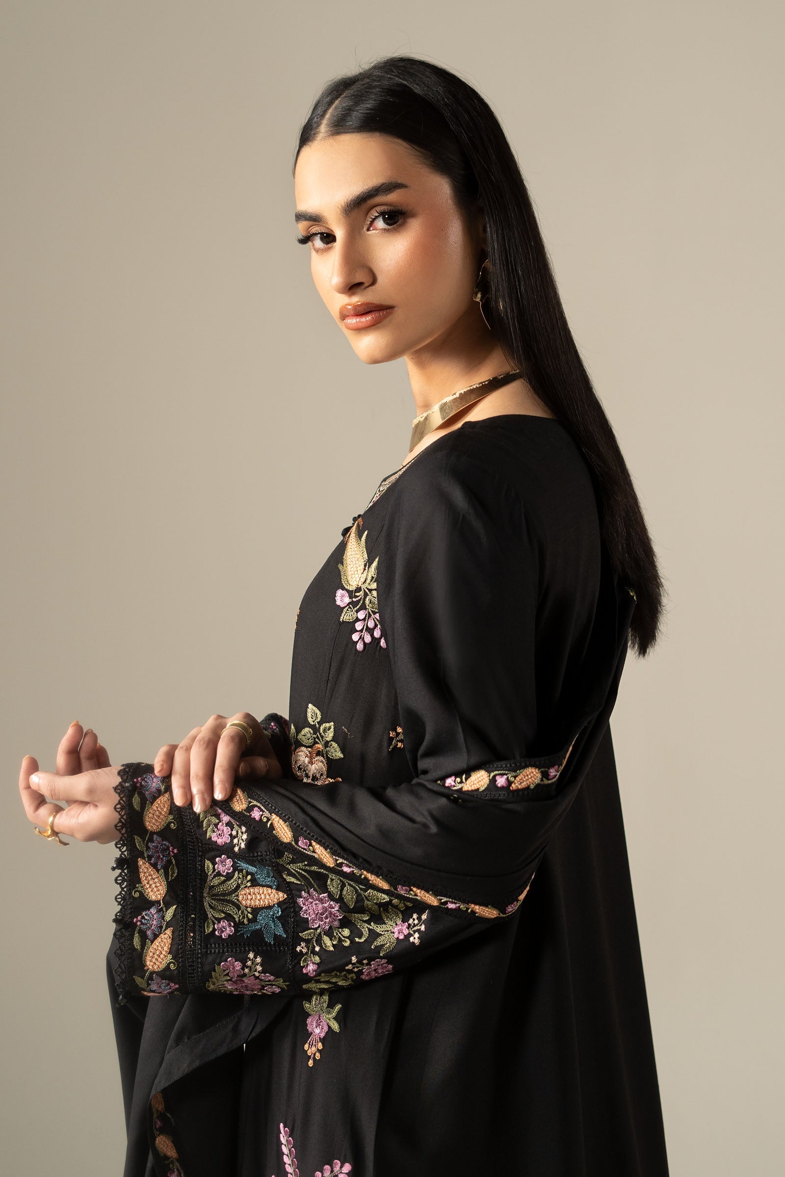 3 Piece Embroidered Linen Suit