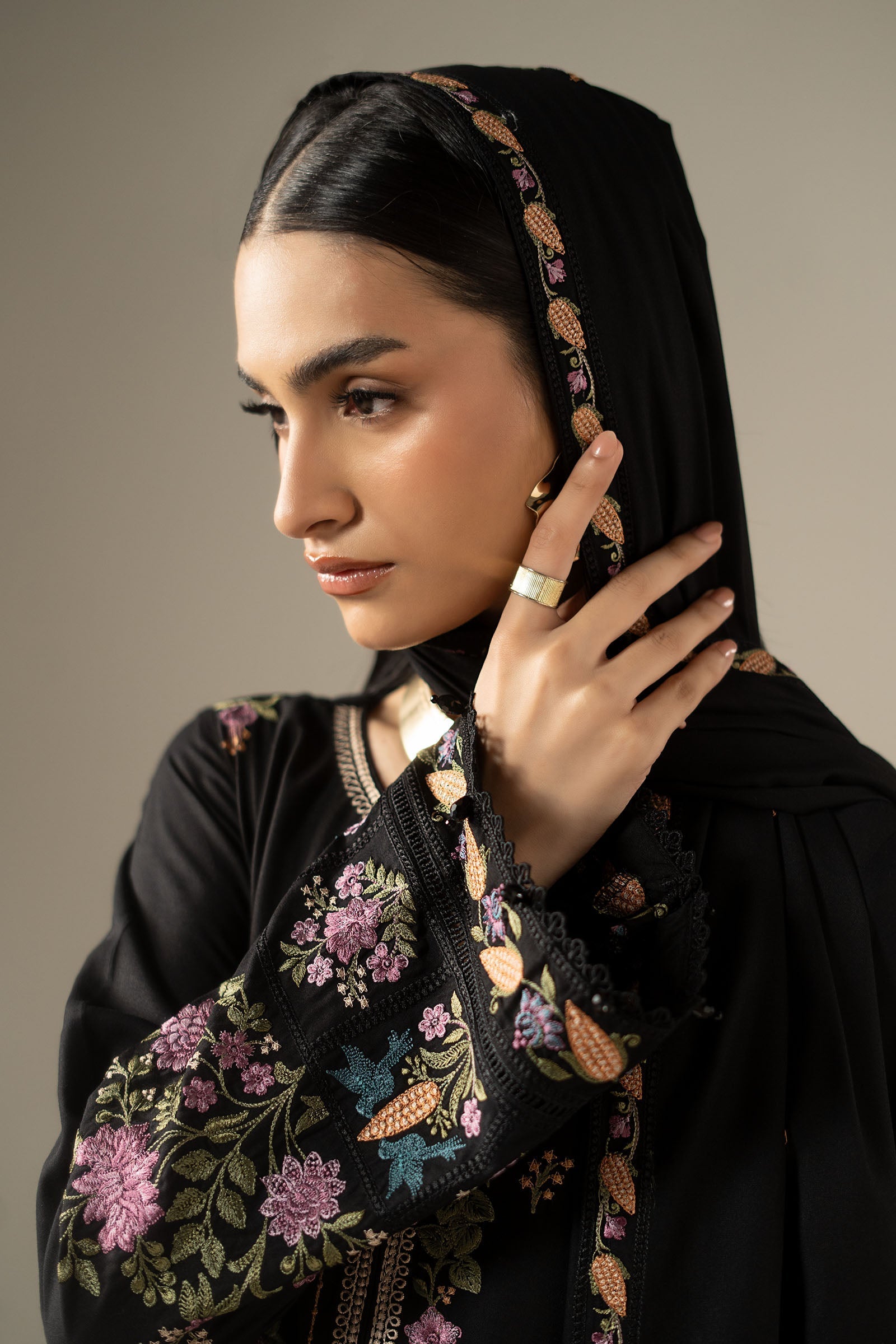 3 Piece Embroidered Linen Suit