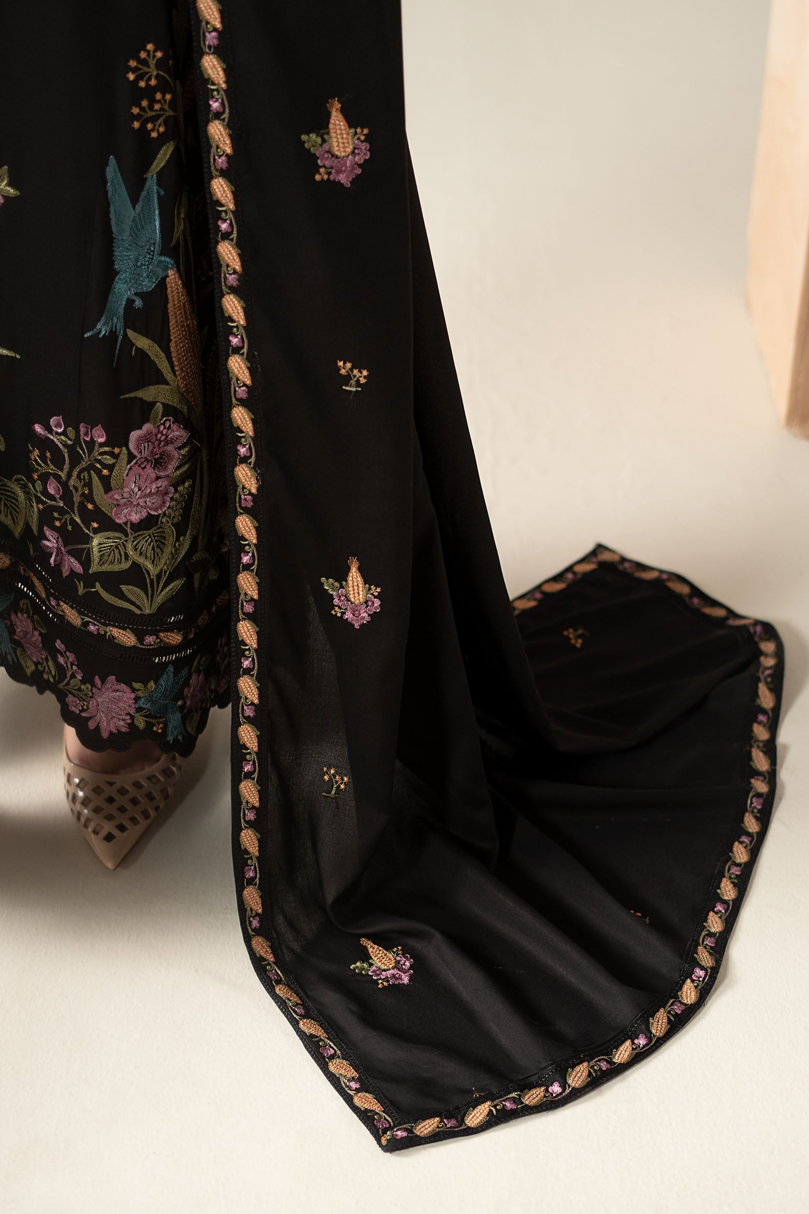 3 Piece Embroidered Linen Suit