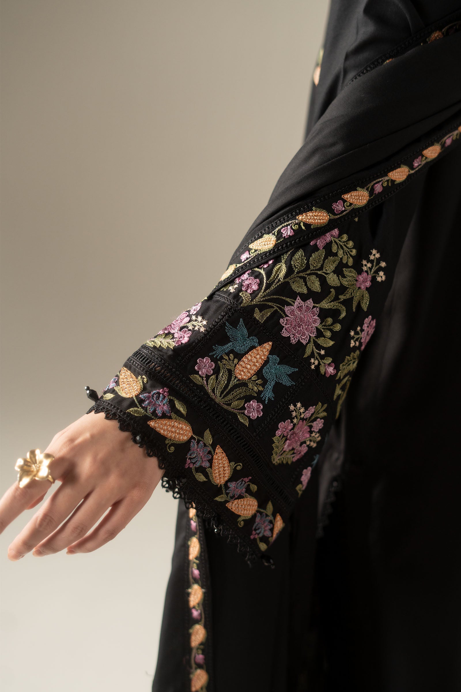 3 Piece Embroidered Linen Suit