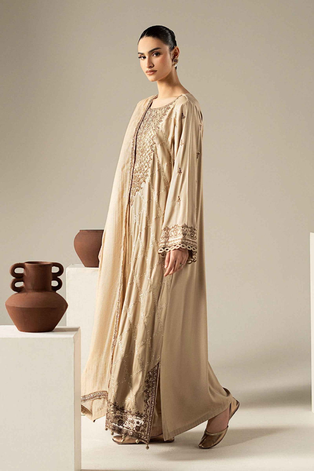 3 Piece Embroidered Marina Twill Suit