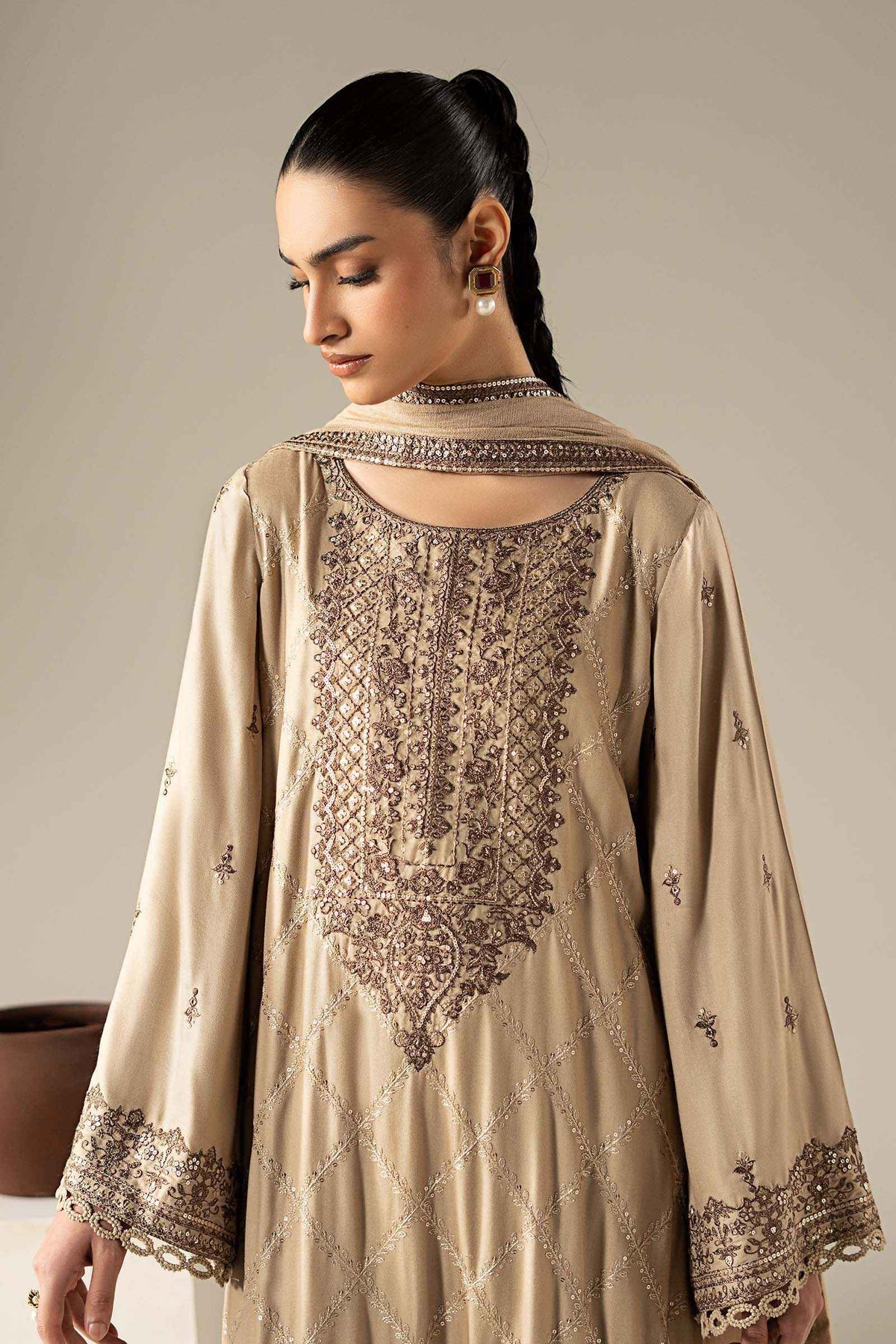 3 Piece Embroidered Marina Twill Suit