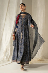 3 Piece Embroidered Raw Silk Suit