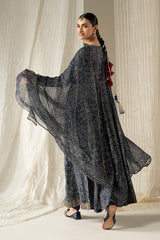 3 Piece Embroidered Raw Silk Suit
