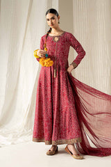 3 Piece Embroidered Raw Silk Suit