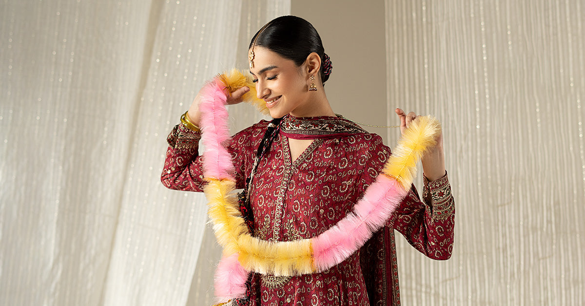 3 Piece Embroidered Raw Silk Suit