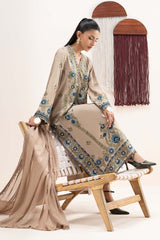 3 Piece Embroidered Arabic Lawn Suit
