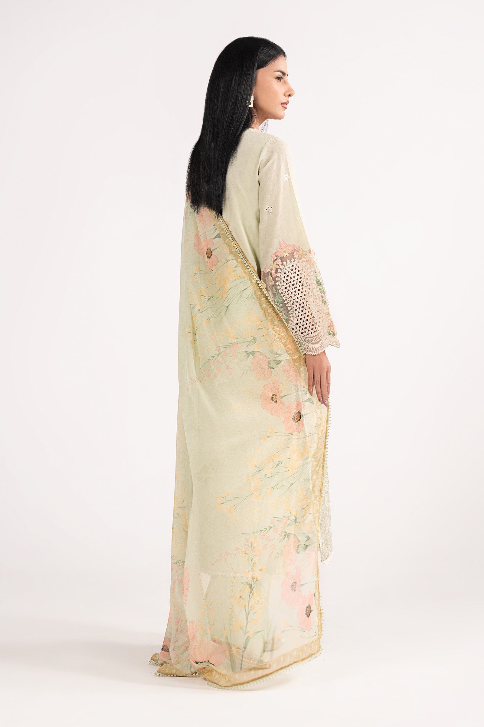 3 Piece Embroidered Dobby Lawn Suit