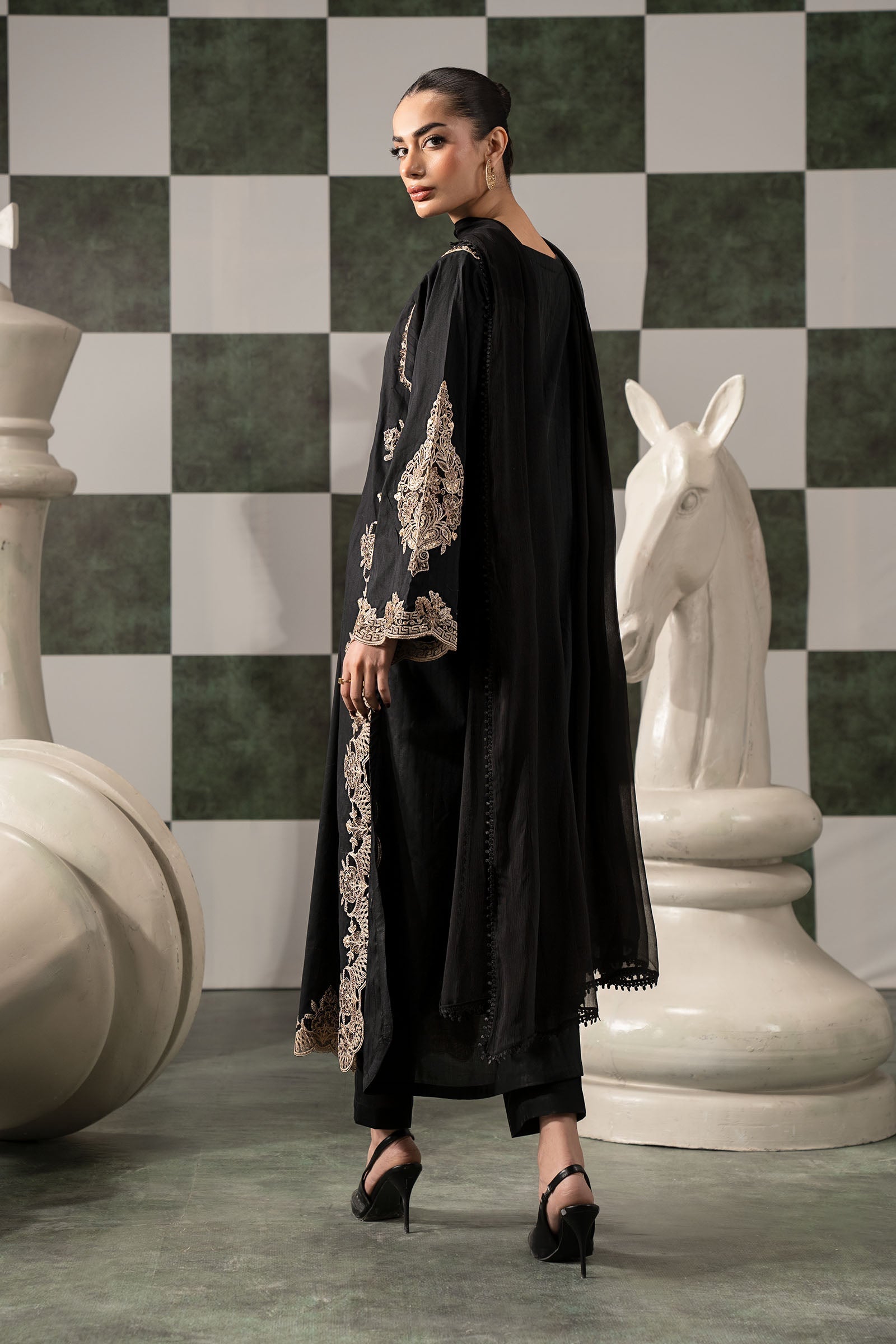 3 Piece Embroidered Dobby Lawn Suit
