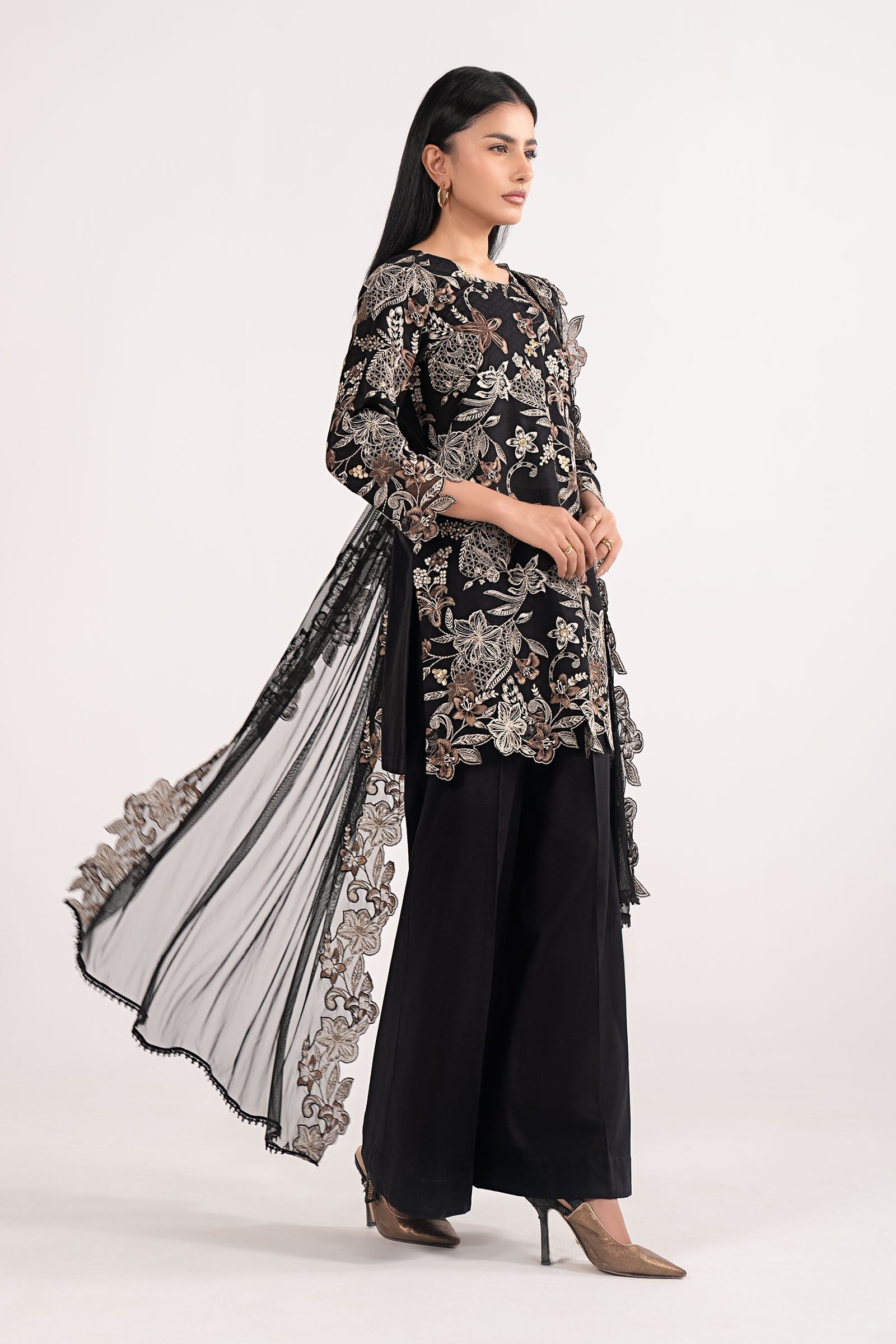 3 Piece Embroidered Dobby Lawn Suit