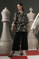 3 Piece Embroidered Cotton Net Suit
