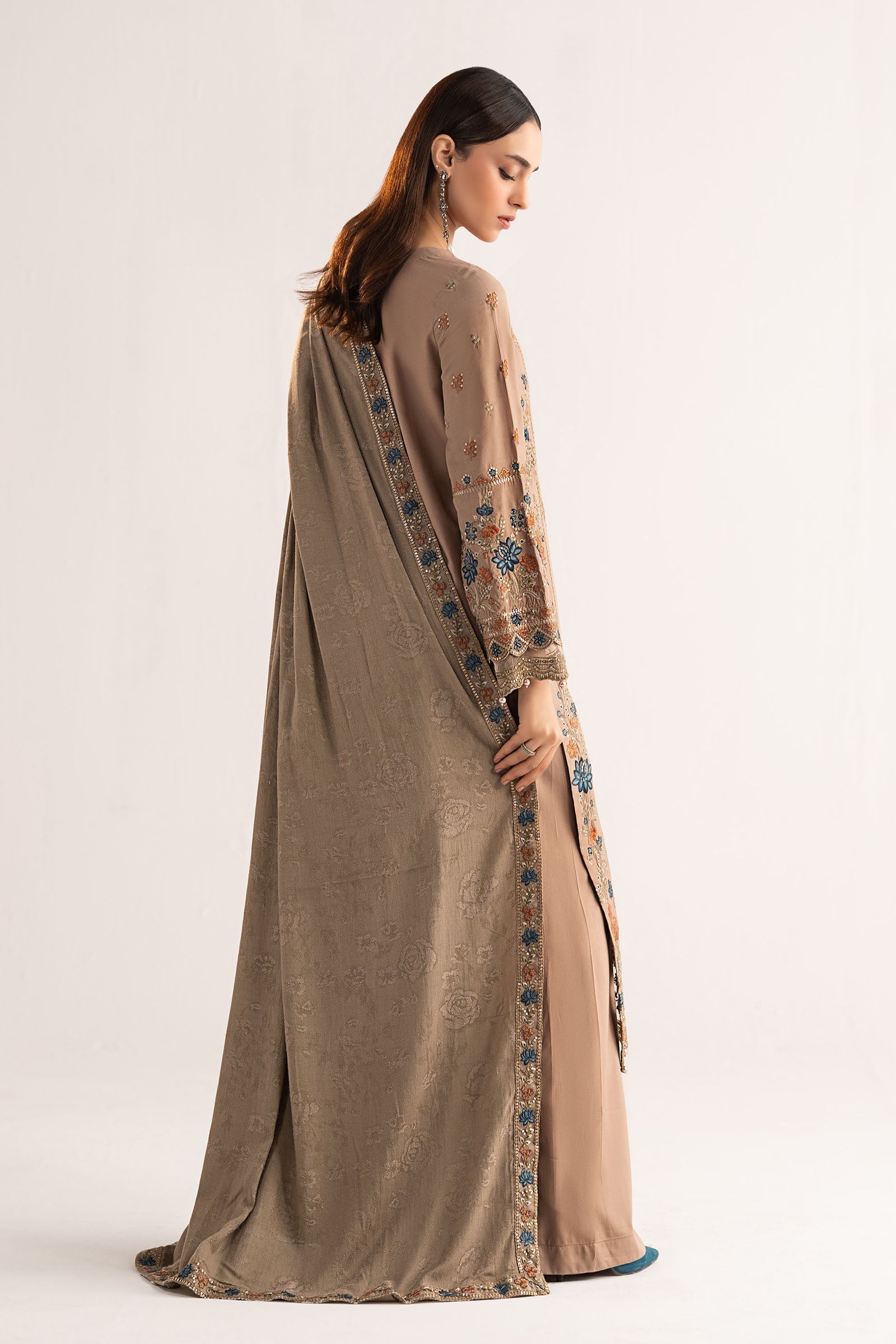 3 Piece Embroidered Linen Suit
