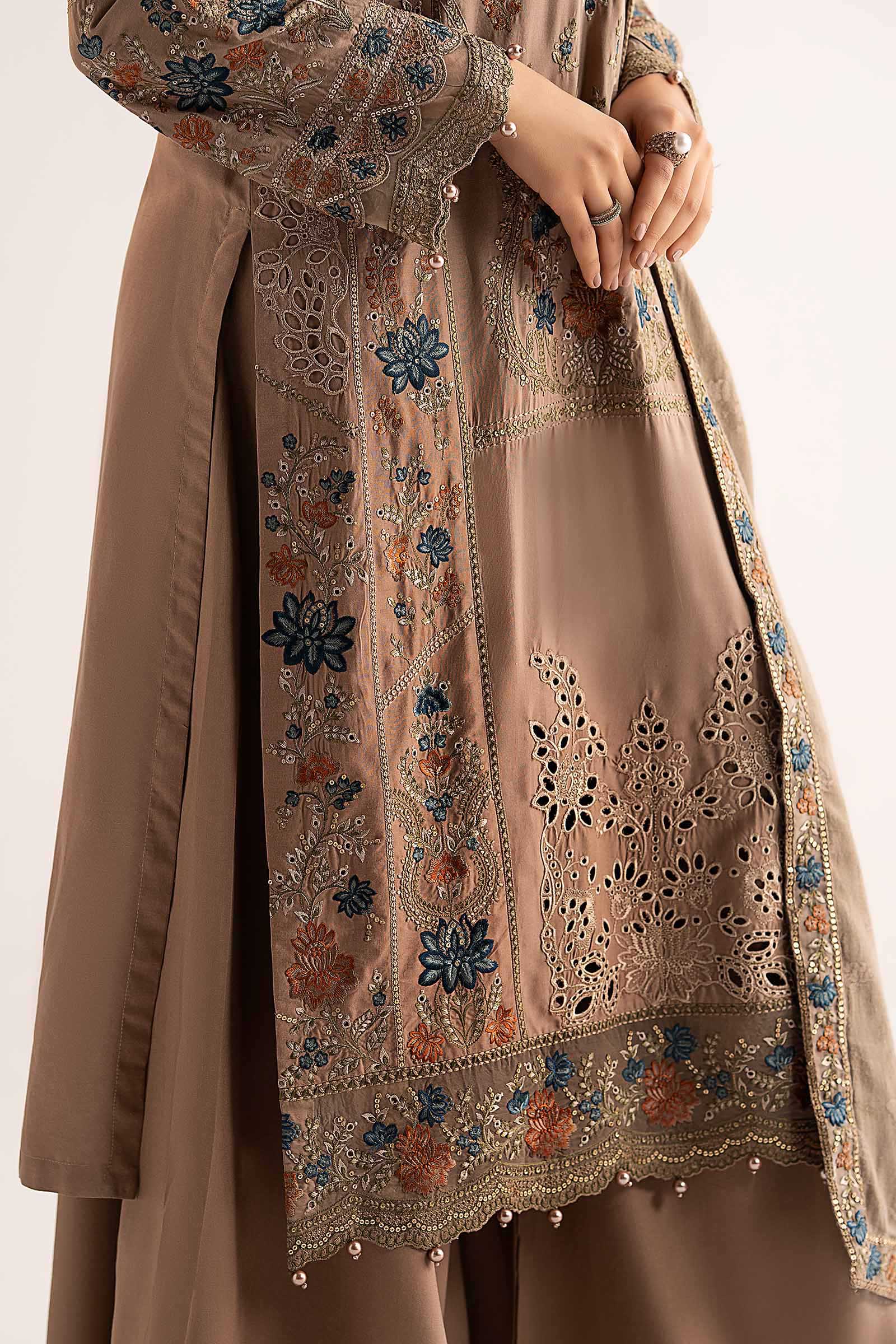 3 Piece Embroidered Linen Suit