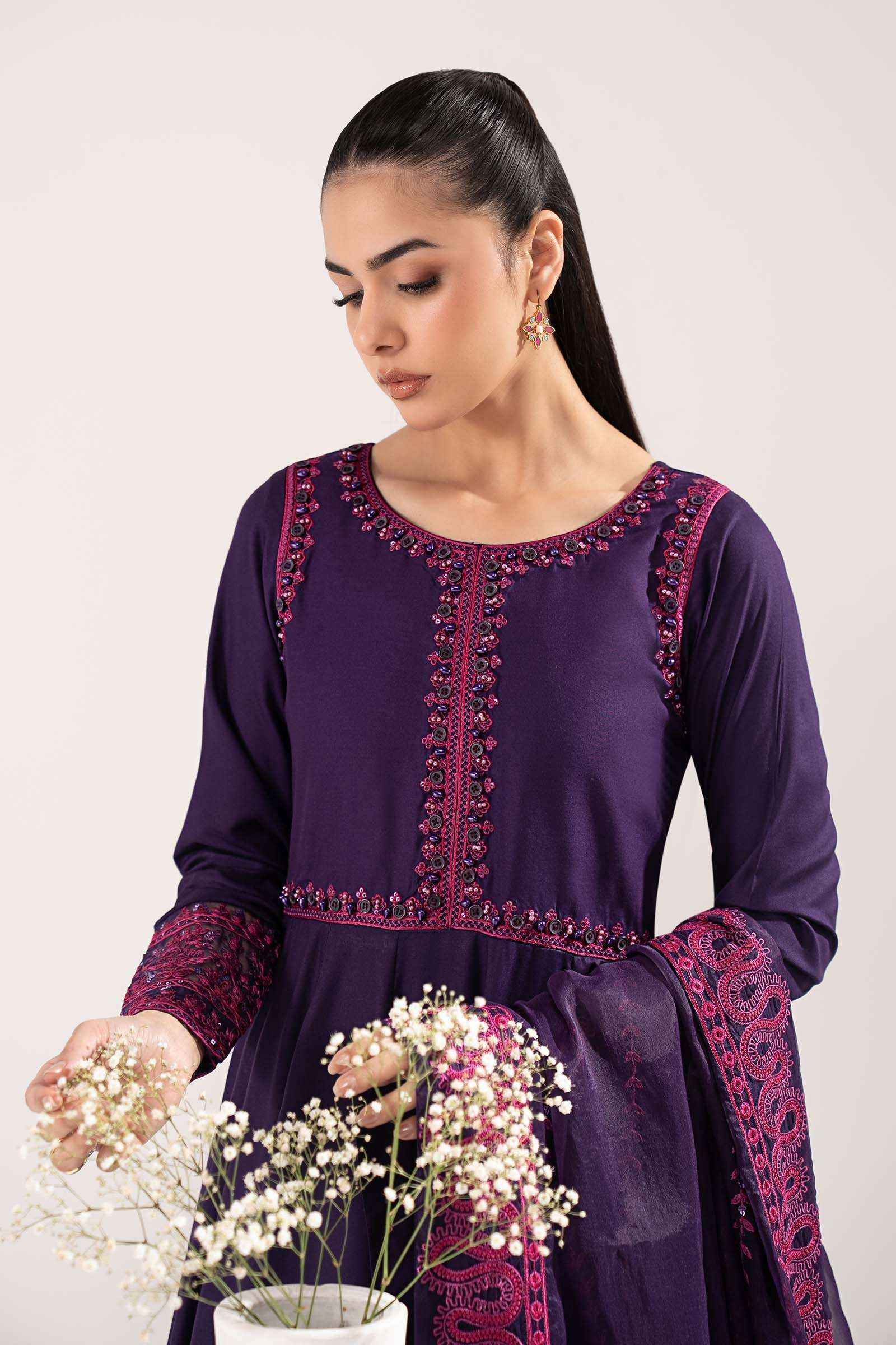 3 Piece Embroidered Linen Suit