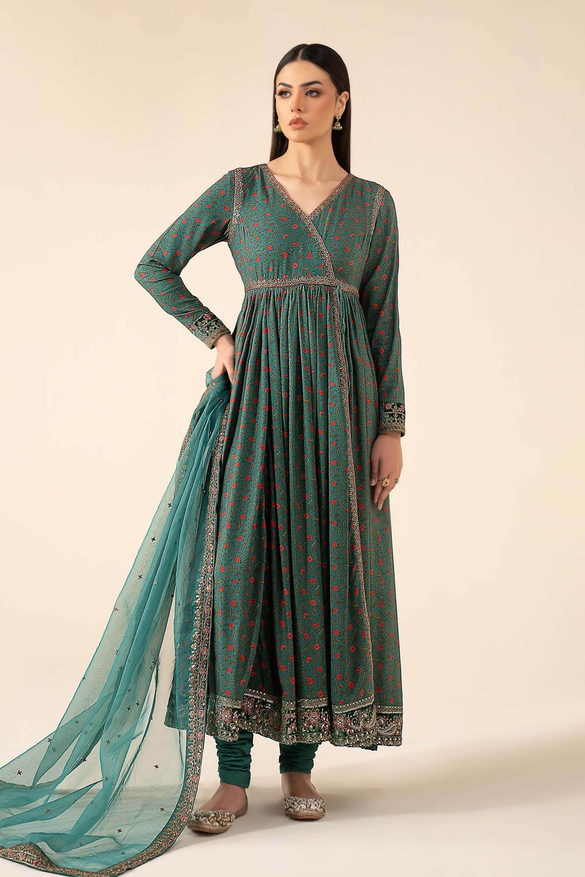 3 Piece Embroidered Linen Suit