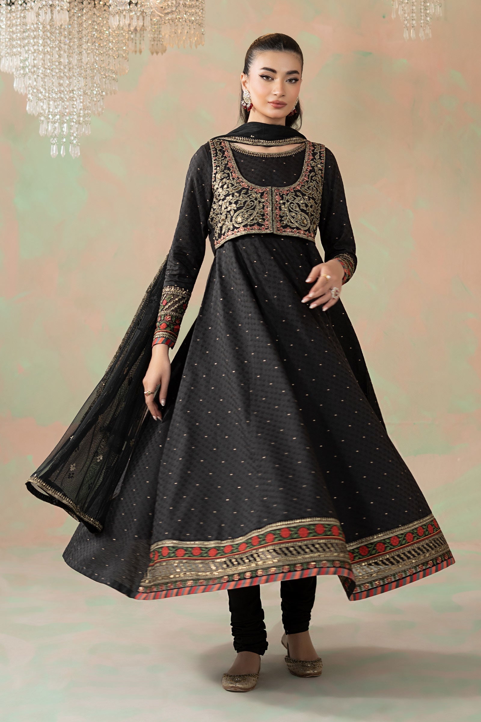 3 Piece Embroidered Filament Viscose Suit