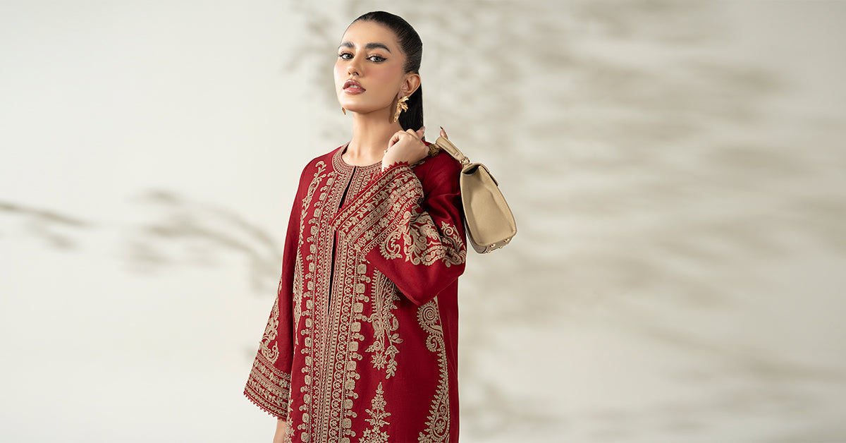 3 Piece Embroidered Khaddar Suit