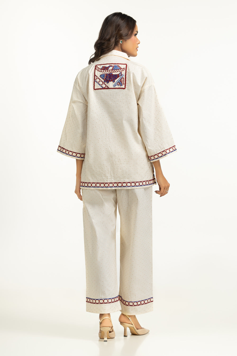 Denier Jacquard Embroidered Co-Ord Set