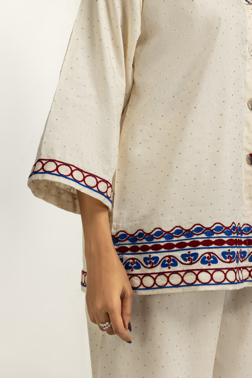 Denier Jacquard Embroidered Co-Ord Set