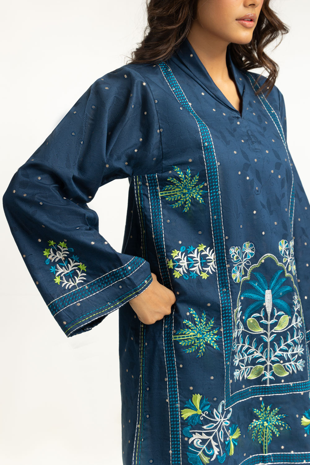 Denier Jacquard Embroidered Co-Ord Set