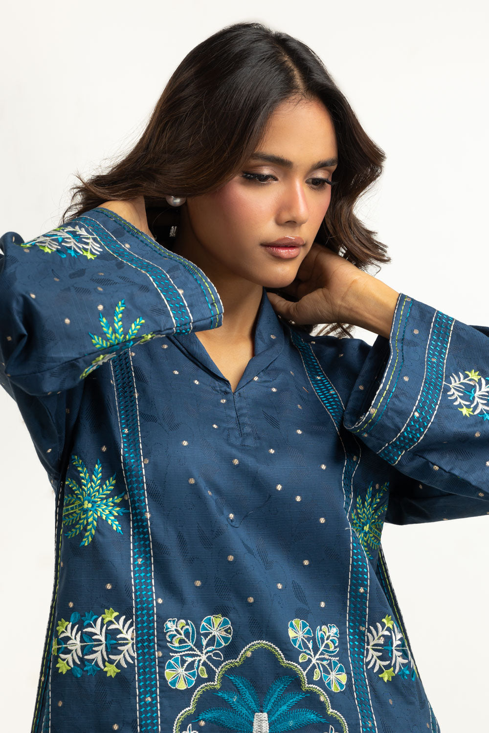 Denier Jacquard Embroidered Co-Ord Set