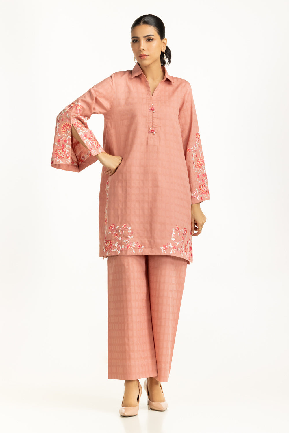 Dobby Embroidered Co-Ord Set
