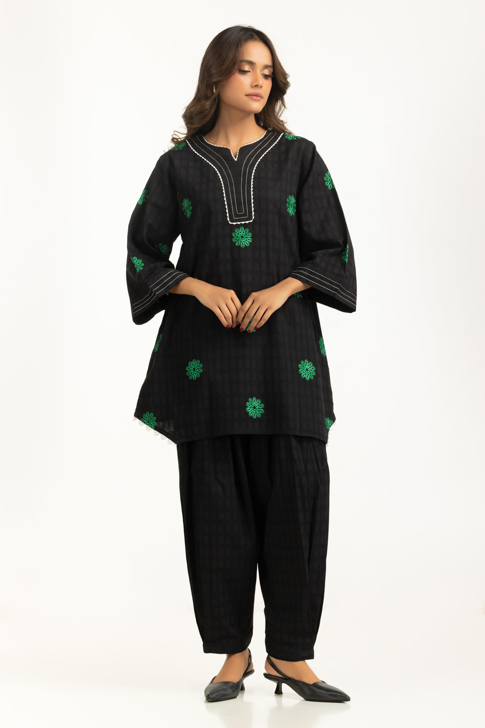 Dobby Embroidered Co-Ord Set