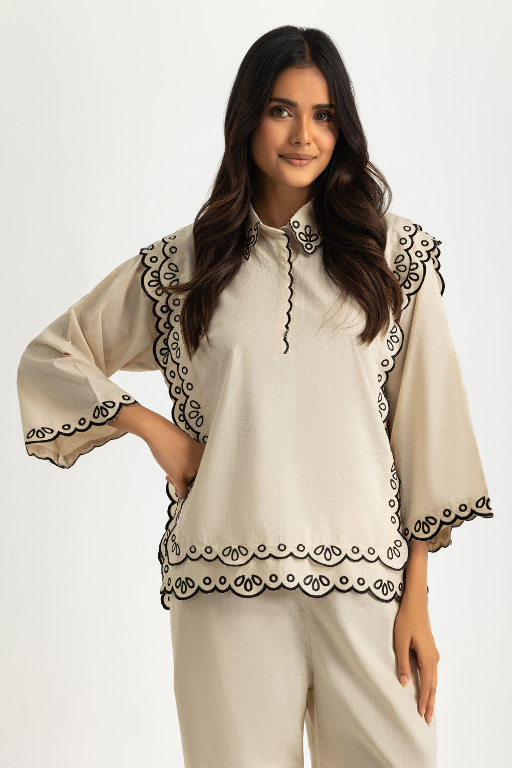 Dobby Embroidered Co-Ord Set