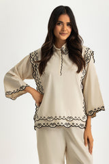 Dobby Embroidered Co-Ord Set