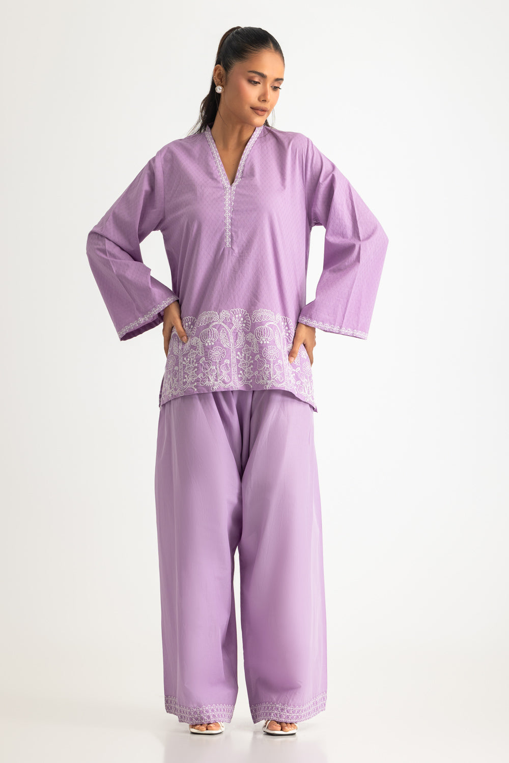 Dobby Embroidered Co-Ord Set