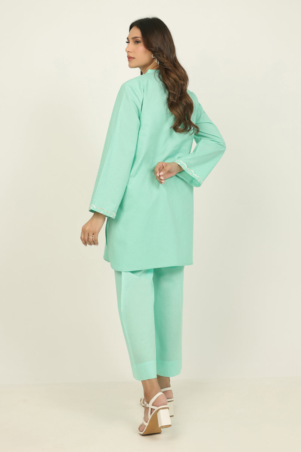 Dobby Embroidered Shirt And Cambric Trouser