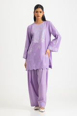 Dobby Embroidered Shirt And Dyed Trouser