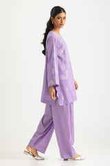 Dobby Embroidered Shirt And Dyed Trouser