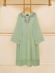 3 Piece - Pure Cotton Net Embroidered Suit S109492