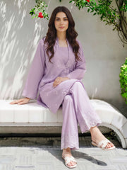 2 Piece  Lawn Slub Suit- Embroidered (Pret)