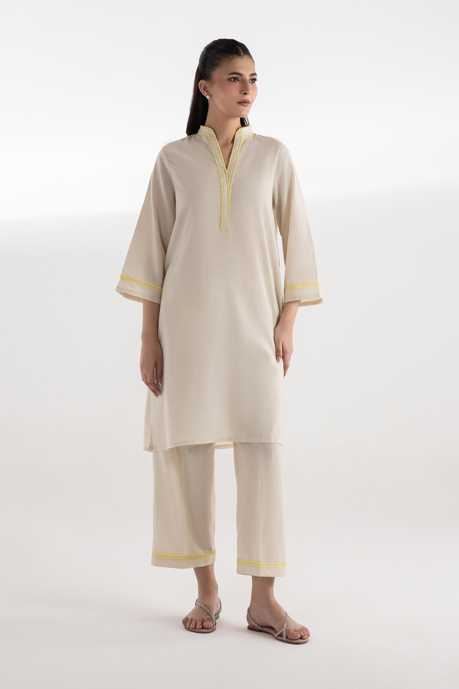 Stitched Dyed Slub Shirt + Culotte