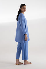 Stitched Dyed Chikan Kari Shirt + Culotte
