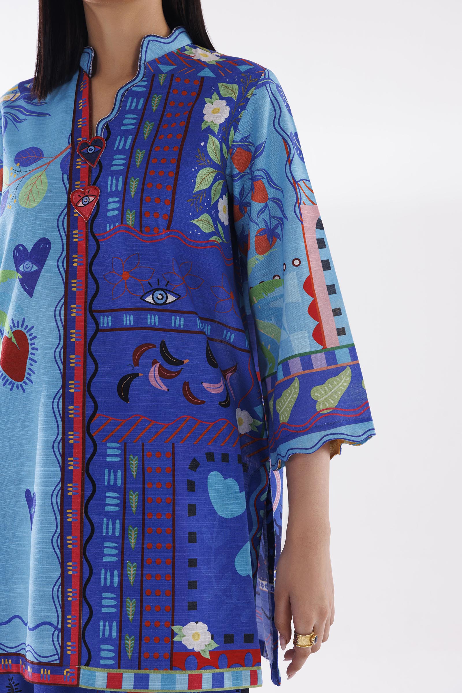 Stitched Printed Khaddar Shirt + Shalwar