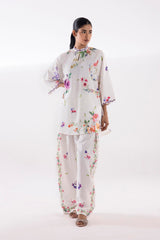 Stitched Printed Khaddar Shirt + Bottom