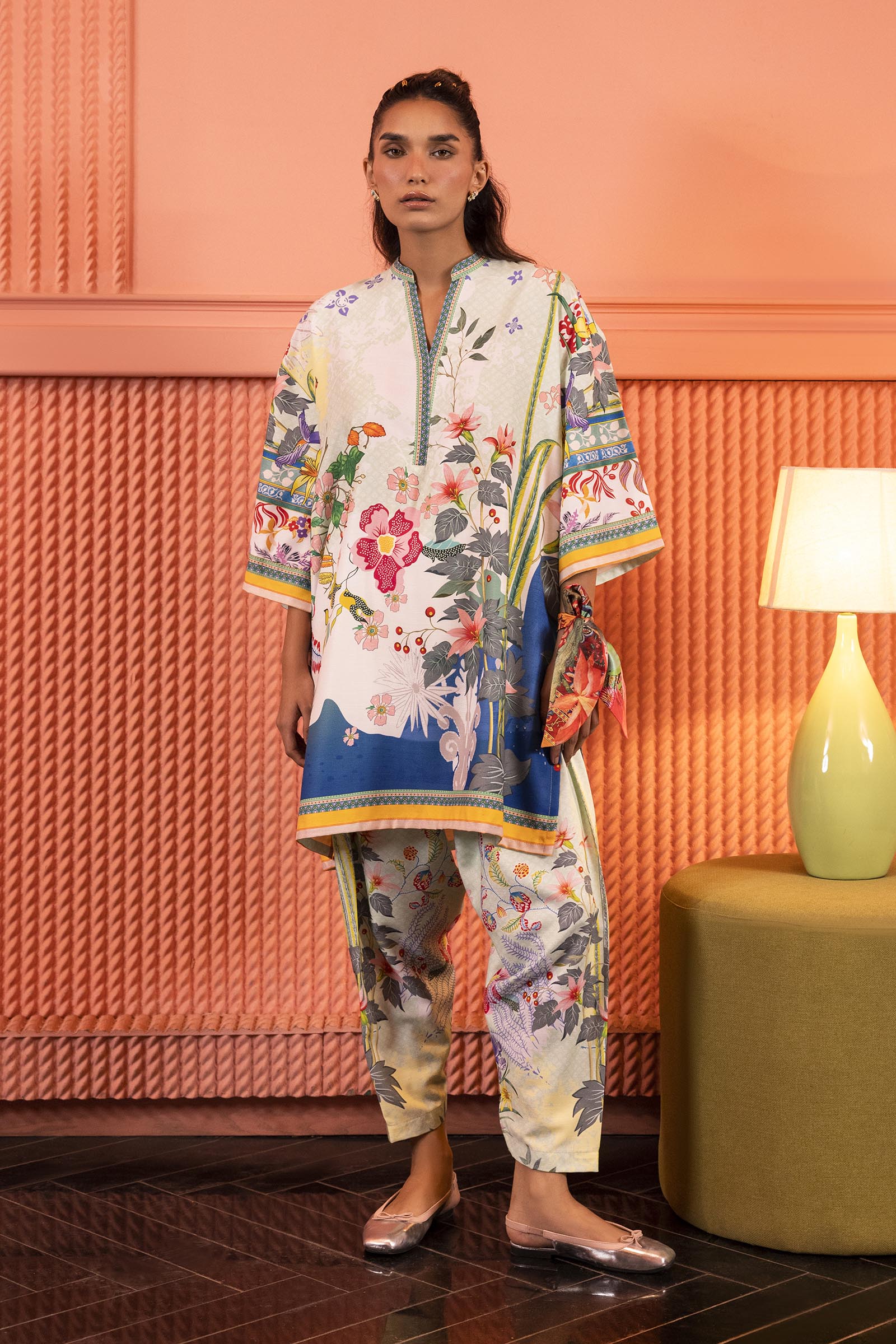 Stitched Printed Herringbone Shirt + Shalwar