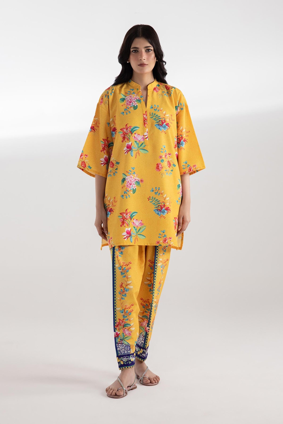 Stitched Printed Khaddar Shirt + Shalwar